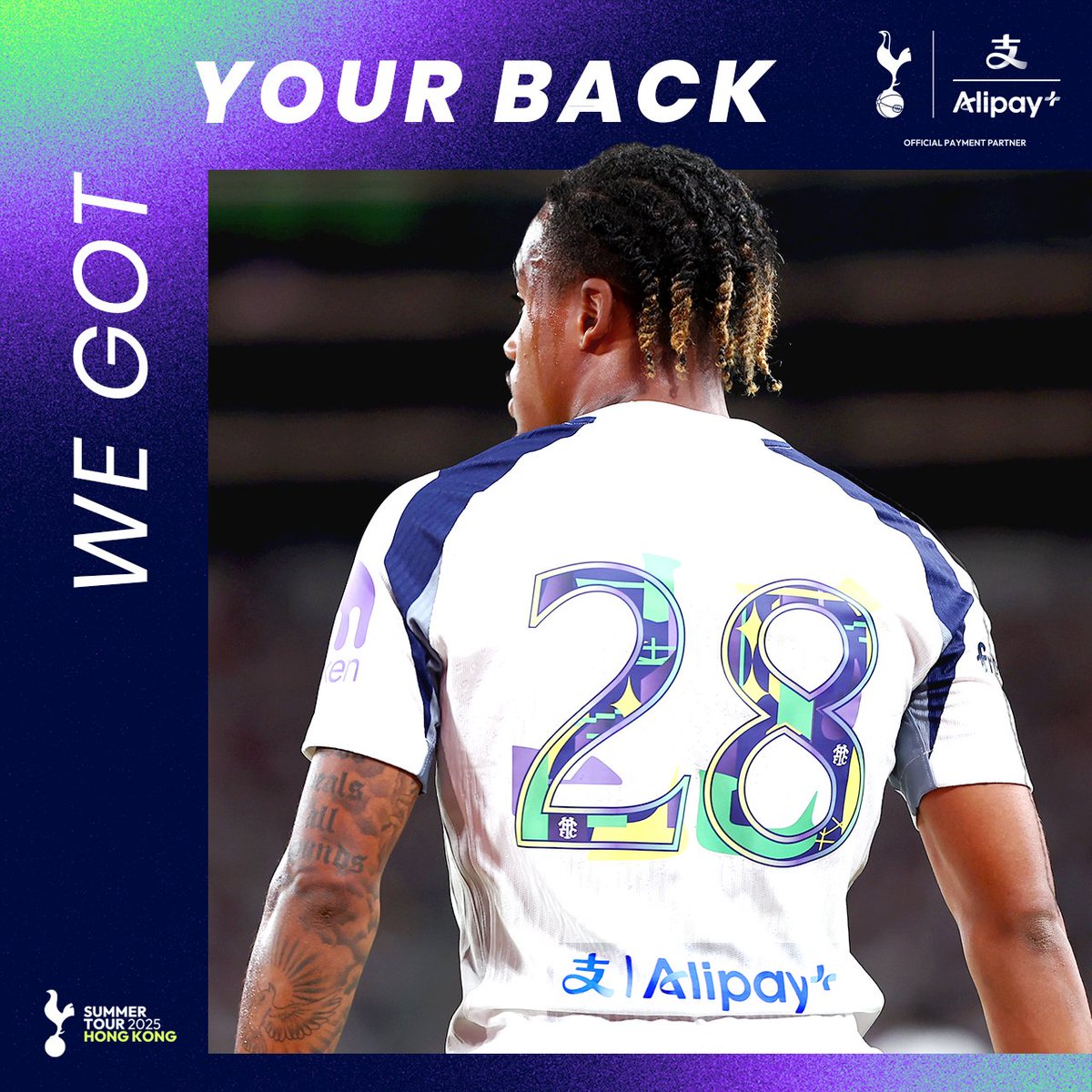AlipayPlus's tweet image. ✨&quot;FIRST AIRING IN HONG KONG!
Spot the Alipay+ logo on Spurs players&apos; back tonight – our debut as the official back partner on their limited-edition match jerseys!

A fresh chapter with @SpursOfficial . More to come. 🔜#AlipayPlus #Spurs #Football #COYS