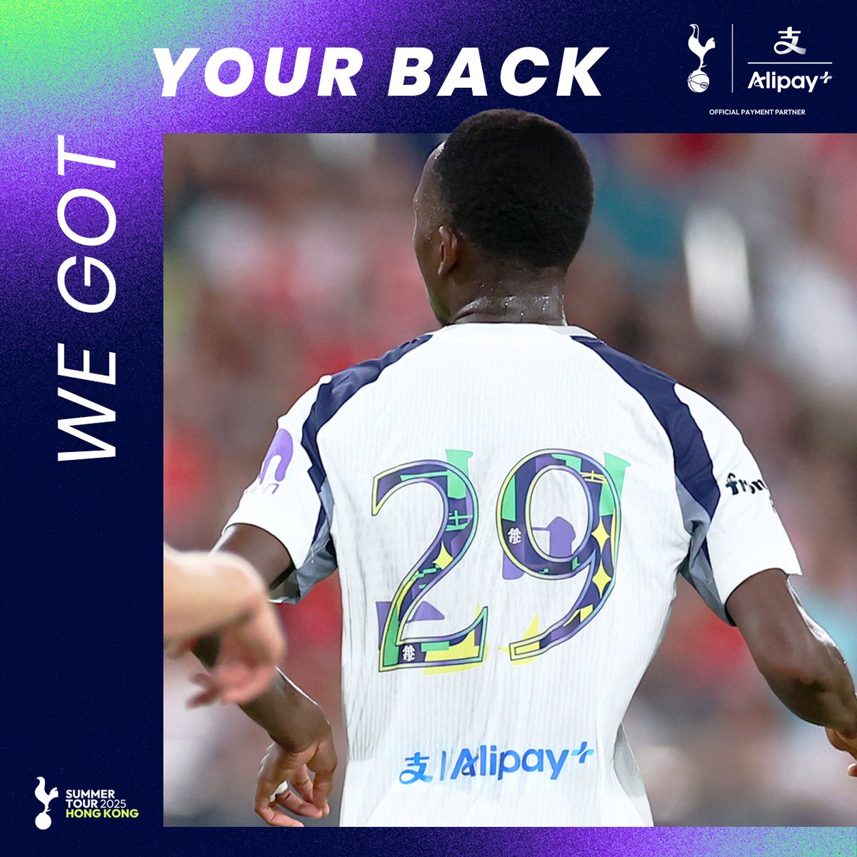 AlipayPlus's tweet image. ✨&quot;FIRST AIRING IN HONG KONG!
Spot the Alipay+ logo on Spurs players&apos; back tonight – our debut as the official back partner on their limited-edition match jerseys!

A fresh chapter with @SpursOfficial . More to come. 🔜#AlipayPlus #Spurs #Football #COYS
