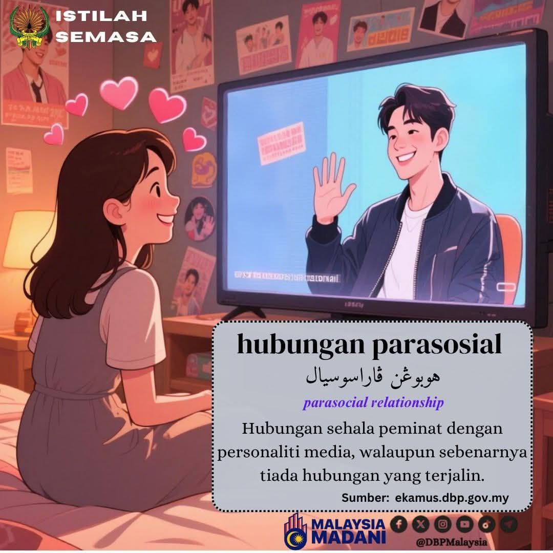 Istilah semasa:
Hubungan parasosial.