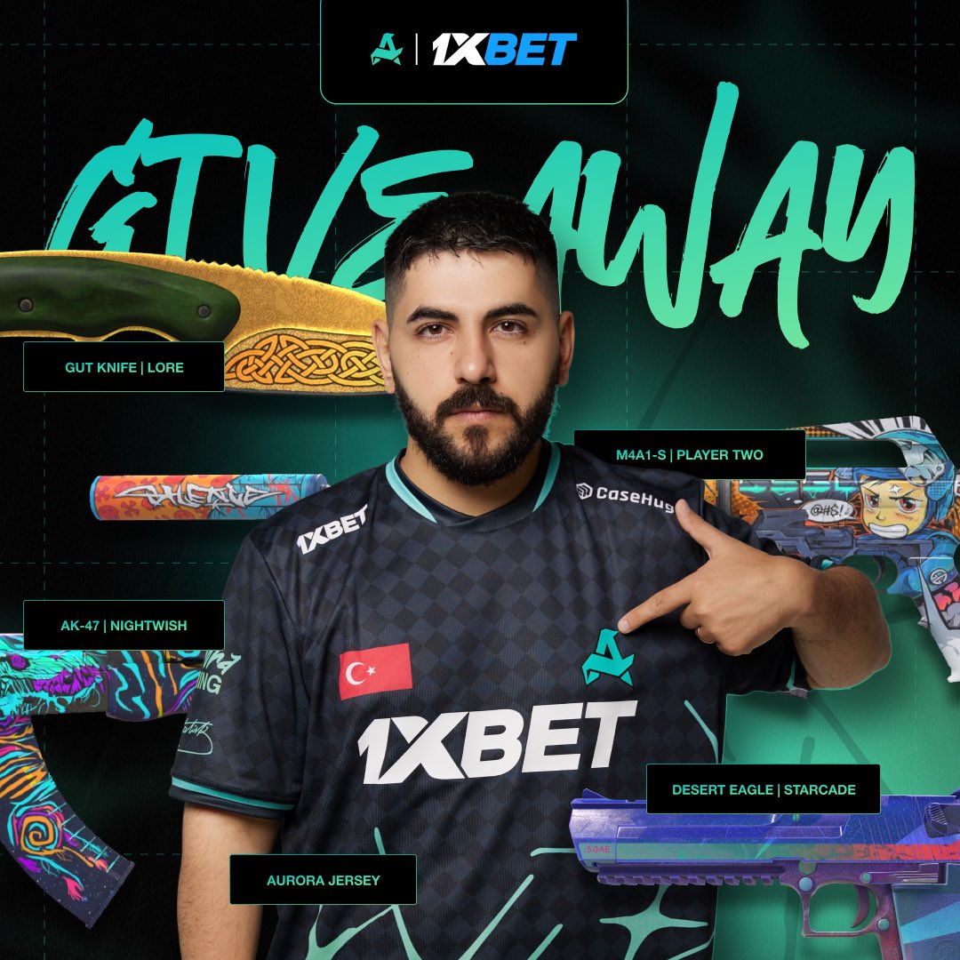 Aurora CS2 (@auroracs2_gg) on Twitter photo Aurora x 1xBet Giveaway 🔥
🎟️ Great skins and a jersey for 5 winners, just:
• Follow <a href="/AuroraCS2_GG/">Aurora CS2</a> & <a href="/1xBet_Esports/">1xBet Esports</a>
• Like + Repost
• Tag 2 friends in replies
Results at 11th August 🏆 Aurora x 1xBet Giveaway 🔥
🎟️ Great skins and a jersey for 5 winners, just:
• Follow <a href="/AuroraCS2_GG/">Aurora CS2</a> & <a href="/1xBet_Esports/">1xBet Esports</a>
• Like + Repost
• Tag 2 friends in replies
Results at 11th August 🏆
