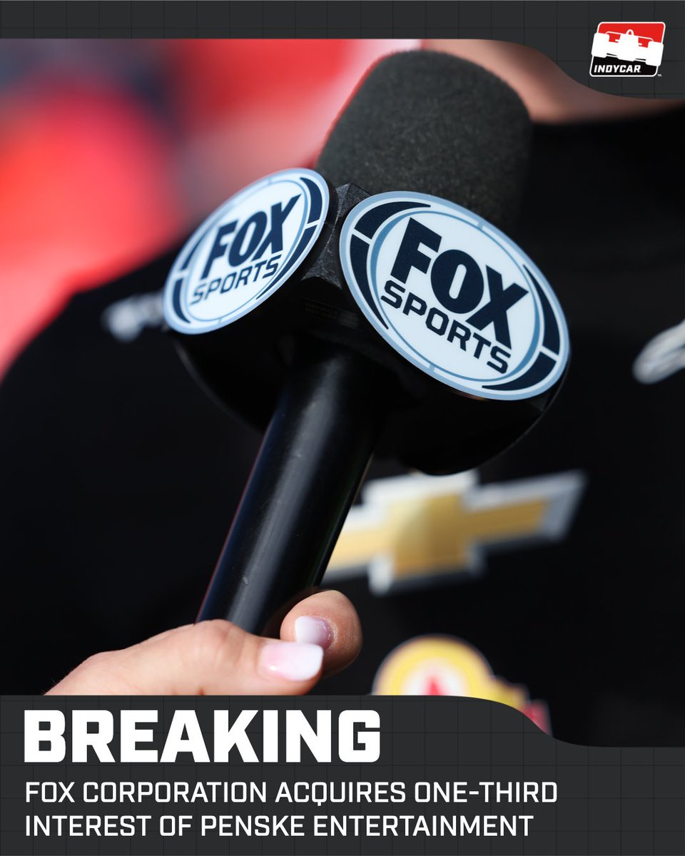 NEWS: Penske Entertainment and FOX Corporation announce an enhanced partnership, with FOX acquiring a one-third interest in Penske Entertainment, inclusive of INDYCAR and the iconic Indianapolis Motor Speedway.

The investment marks a major commitment to the future of North
