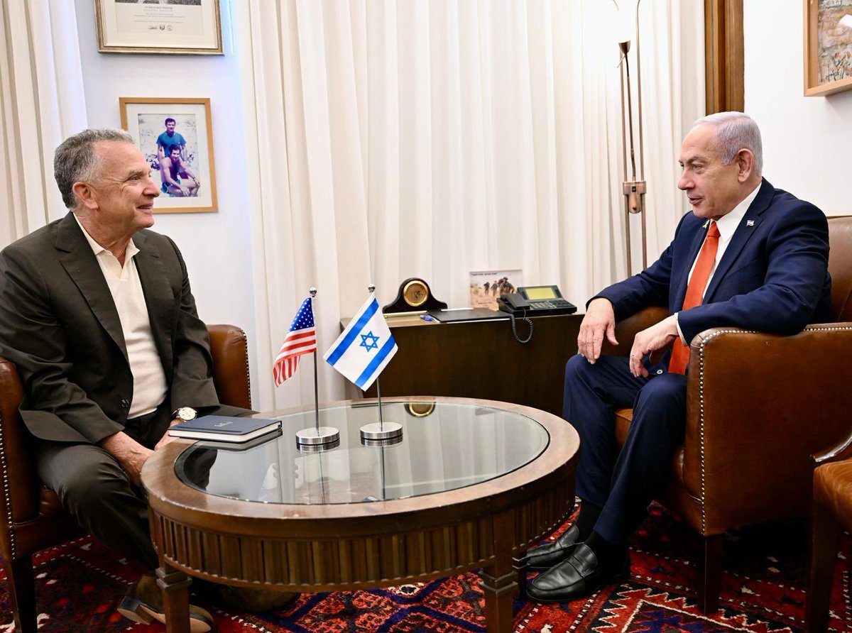 U.S. Embassy Jerusalem (@usembassyjlm) on Twitter photo .<a href="/SEPeaceMissions/">Special Envoy Steve Witkoff</a> Steve Witkoff met with <a href="/IsraeliPM/">Prime Minister of Israel</a> Benjamin Netanyahu today in Jerusalem. .<a href="/SEPeaceMissions/">Special Envoy Steve Witkoff</a> Steve Witkoff met with <a href="/IsraeliPM/">Prime Minister of Israel</a> Benjamin Netanyahu today in Jerusalem.