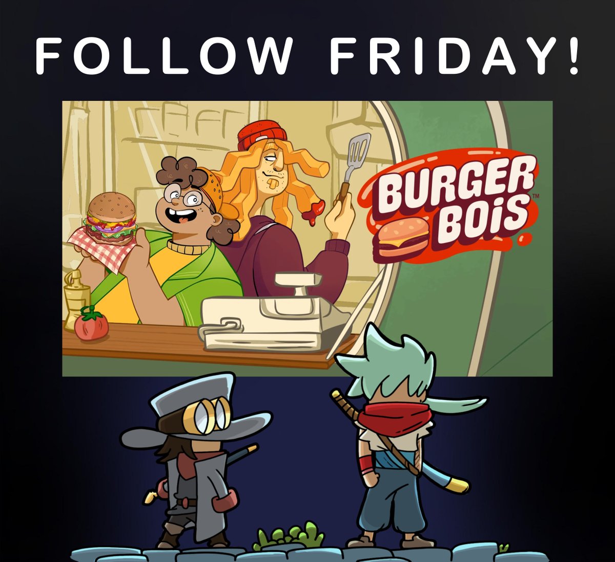 SHYFTRS ➡️(WISHLIST ON STEAM)🎮🕹 (@shyftrs) on Twitter photo 🗣️📢Follow and support other amazing #indiegamedev and spread the word!
⭐️This #FollowFriday we want to highlight <a href="/MischiefMStudio/">Burger Bois | Mischief Makers Studio</a> and their upcoming game 'Burger Bois'!⭐️
#indiegame #indiegamedev #gamedev #gamingnews #pcgaming 🗣️📢Follow and support other amazing #indiegamedev and spread the word!
⭐️This #FollowFriday we want to highlight <a href="/MischiefMStudio/">Burger Bois | Mischief Makers Studio</a> and their upcoming game 'Burger Bois'!⭐️
#indiegame #indiegamedev #gamedev #gamingnews #pcgaming