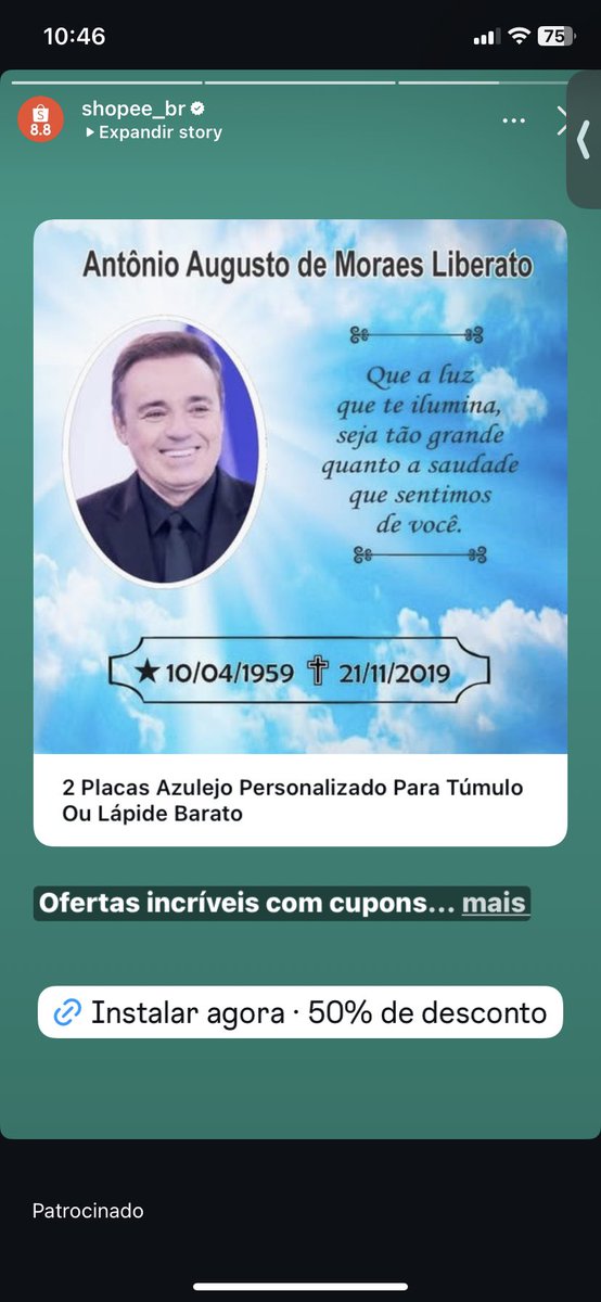 O anúncio da Shopee no meu Instagram 😂