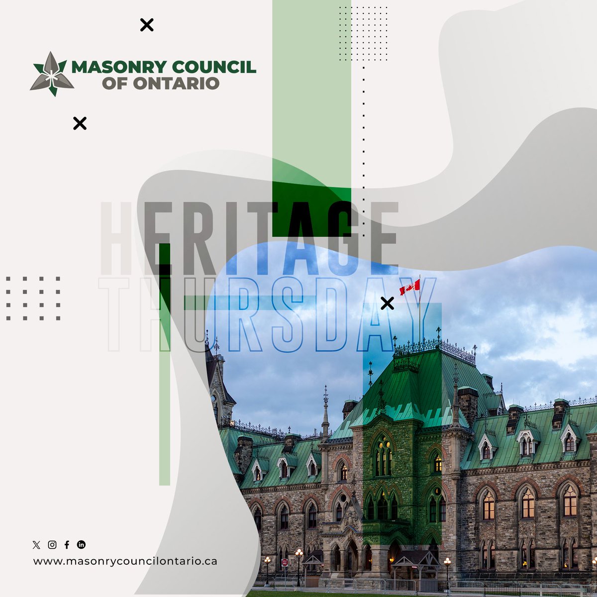 MasonryCouncil's tweet photo. The Parliament Buildings in Ottawa, Ontario are prime examples of Gothic Revival type construction. The Peace Tower features intricate stone carvings, many of which were hand-carved in the early 20th-century by stonemasons and is an iconic Canadian architecture.
.
.
.
.
#Brick #Block #Stone #masonry #masonryconstruction #CanadianHistory #TBT #HeritageThursday