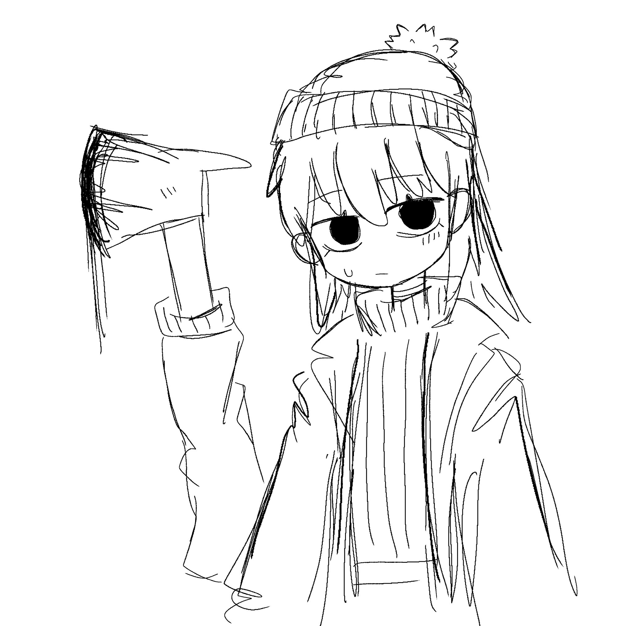 さ*て様 闇散らかした時に描いた絵 体調崩してごろごろしながら描いた落書き せっかくだから