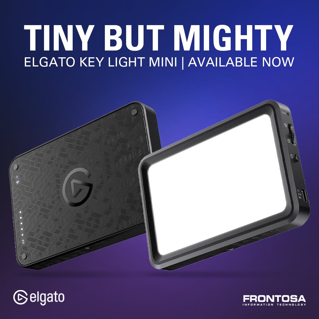 FrontosaIT's tweet image. Portable and battery powered, the Elgato Key Light Mini is perfect for looking great on video- while on the go!

Available now through Frontosa!
frontosa.co.za/where_to_buy.a…

 #FrontosaIT #ElgatoKeyLight #StreamingAccessories #VideoProduction #ContentCreators
