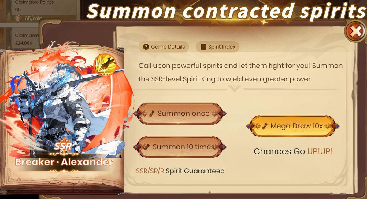 🧚【Battle Tower】 Game Tips – Card Draw Rates

🔹 N-grade Contract Spirit summon rate: 91%
🔹 R-grade Contract Spirit summon rate: 8%
🔹 SR-grade Contract Spirit summon rate: 1%
🔹 SSR-grade Contract Spirit summon rate: 0.2%

See more rules: campaign.sofa.org/rch-game-cente…