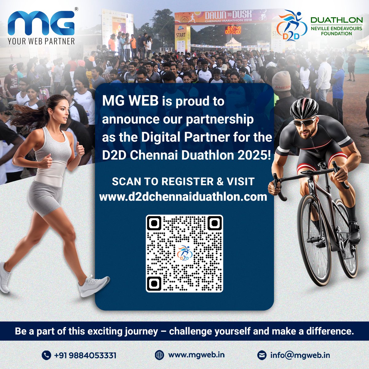 MGWEB_IN's tweet photo. Weโre thrilled to partner as the ๐๐๐๐ข๐๐ข๐๐ฅ ๐๐ข๐ ๐ข๐ญ๐๐ฅ ๐๐๐ซ๐ญ๐ง๐๐ซ for the ๐๐๐ ๐๐ก๐๐ง๐ง๐๐ข ๐๐ฎ๐๐ญ๐ก๐ฅ๐จ๐ง ๐๐๐๐!
๐ฅ ๐๐๐ ๐ข๐ฌ๐ญ๐ซ๐๐ญ๐ข๐จ๐ง๐ฌ ๐๐ซ๐ ๐๐๐ ๐๐๐๐!
#mgweb #d2dchennaiduathlon2025 #digitalpartner #runriderepeat #challengeyourself https://t.co/Fnh5u6S3G3