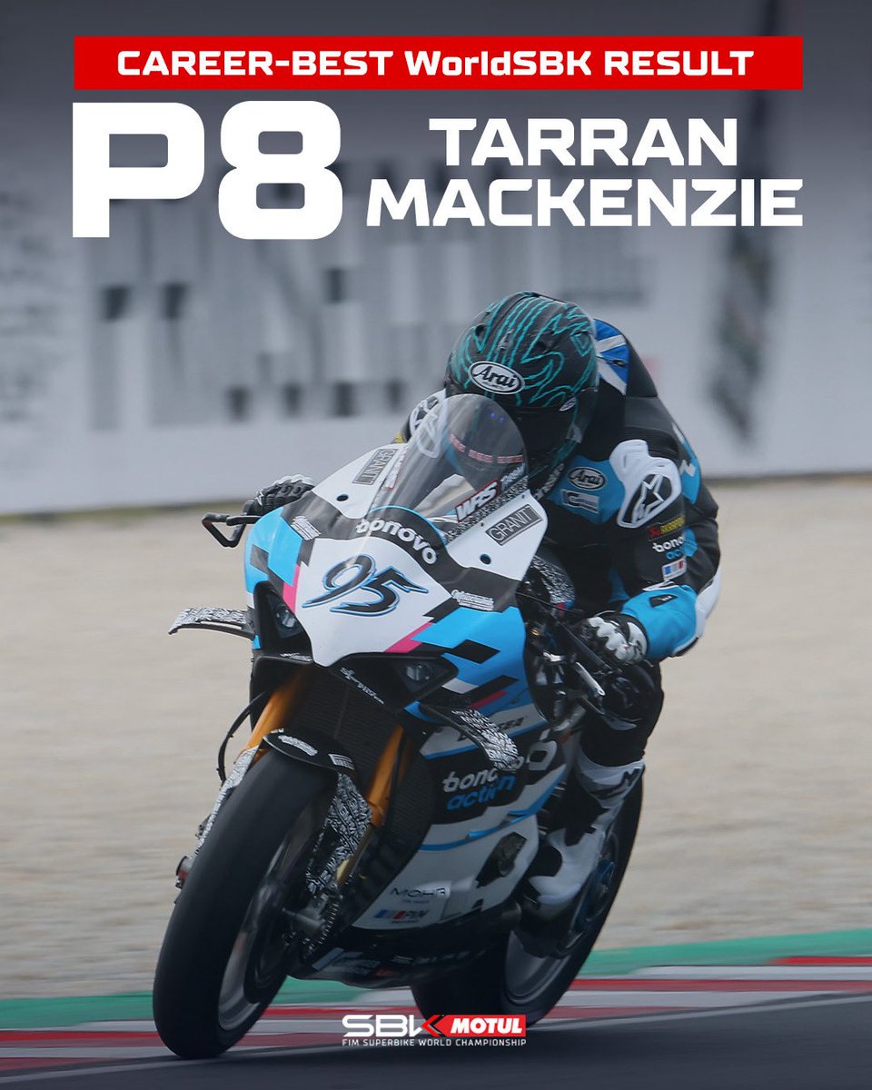 WorldSBK (@worldsbk) on Twitter photo Personal best for <a href="/tarranmac95/">Tarran Mackenzie</a> unlocked! 🔓 P8 finish in the Superpole Race 📈
#HungarianWorldSBK 🇭🇺 #WorldSBK Personal best for <a href="/tarranmac95/">Tarran Mackenzie</a> unlocked! 🔓 P8 finish in the Superpole Race 📈
#HungarianWorldSBK 🇭🇺 #WorldSBK