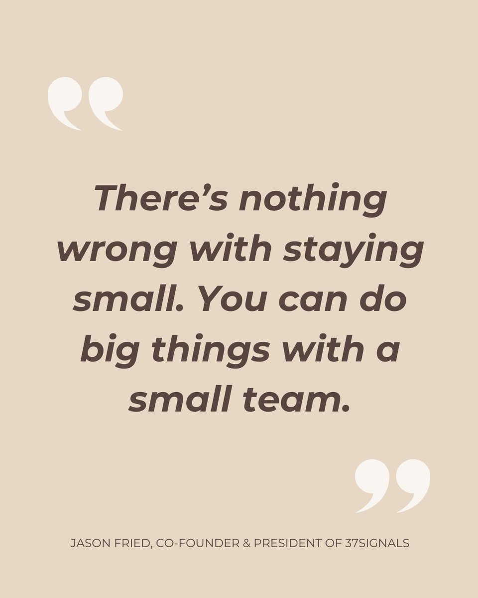 StudioMovellan's tweet photo. "There’s nothing wrong with staying small. You can do big things with a small team."
-Jason Fried

#entrepreneurship #businessowner #smallbusinessowner #marketing #digitalmarketing #contentstrategy #marketingadvice #studiomovellan https://t.co/grCp3fgL1J