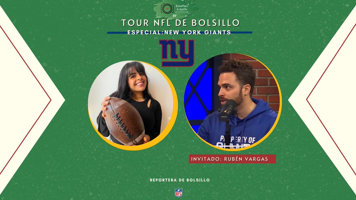 Fernanda Mayen (@ferdebolsillo) on Twitter photo Hello Bolsillos, vamos a nuestra tercera parada del #TourVirtualNFL de Bolsillo y está vez estaremos en la gran manzana para hablar con el buen <a href="/Rubenfvargas/">Rubén F. Vargas</a> sobre los <a href="/Giants/">New York Giants</a>
¿Russell Wilson es de fiar? ¿Abdul Carter es la respuesta para la defensiva? y más.
Dejen sus preguntas Hello Bolsillos, vamos a nuestra tercera parada del #TourVirtualNFL de Bolsillo y está vez estaremos en la gran manzana para hablar con el buen <a href="/Rubenfvargas/">Rubén F. Vargas</a> sobre los <a href="/Giants/">New York Giants</a>
¿Russell Wilson es de fiar? ¿Abdul Carter es la respuesta para la defensiva? y más.
Dejen sus preguntas