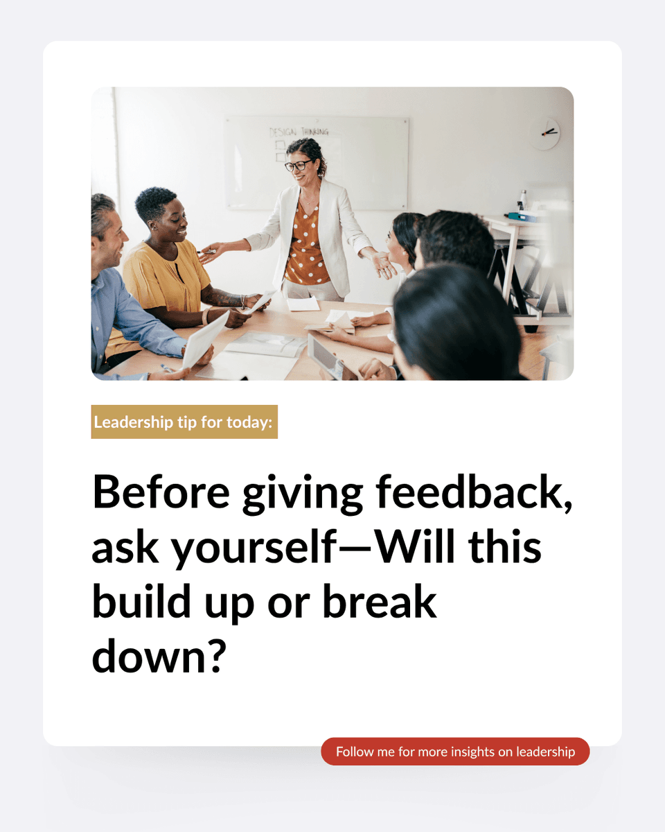 DrTomiMitchell's tweet image. Feedback is powerful. Delivered with empathy, it fuels growth. Delivered carelessly, it can cause lasting harm.

#LeadershipTips #ConstructiveFeedback #MindfulLeadership #WorkplaceGrowth #TeamSuccess