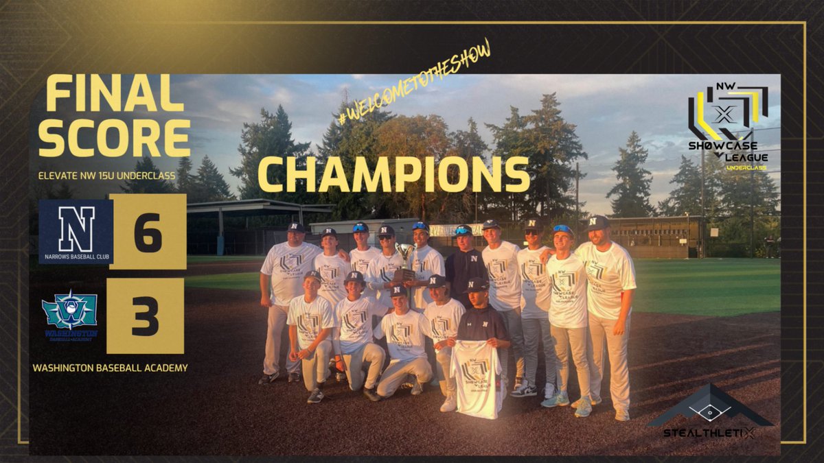Stealthletix (@stealthletixt) on Twitter photo Congratulations to the <a href="/NarrowsBaseball/">Narrows Baseball Club</a>
on sweeping the championship series!! #Futuresdivision #welcometotheshow #2025NWShowcaseLeaguePlayoffs Congratulations to the <a href="/NarrowsBaseball/">Narrows Baseball Club</a>
on sweeping the championship series!! #Futuresdivision #welcometotheshow #2025NWShowcaseLeaguePlayoffs