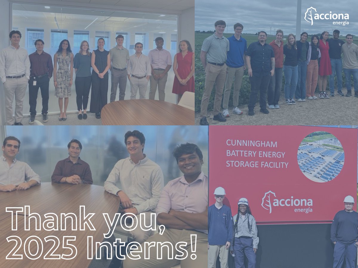 At ACCIONA Energía, our interns are shaping the future— bringing curiosity, commitment, and creativity every day. ⚡🌱 

On #WorldInternDay, we’re proud to celebrate our 2025 summer interns — thank you for helping us build a better planet! 🌍

#CommittedToPeople