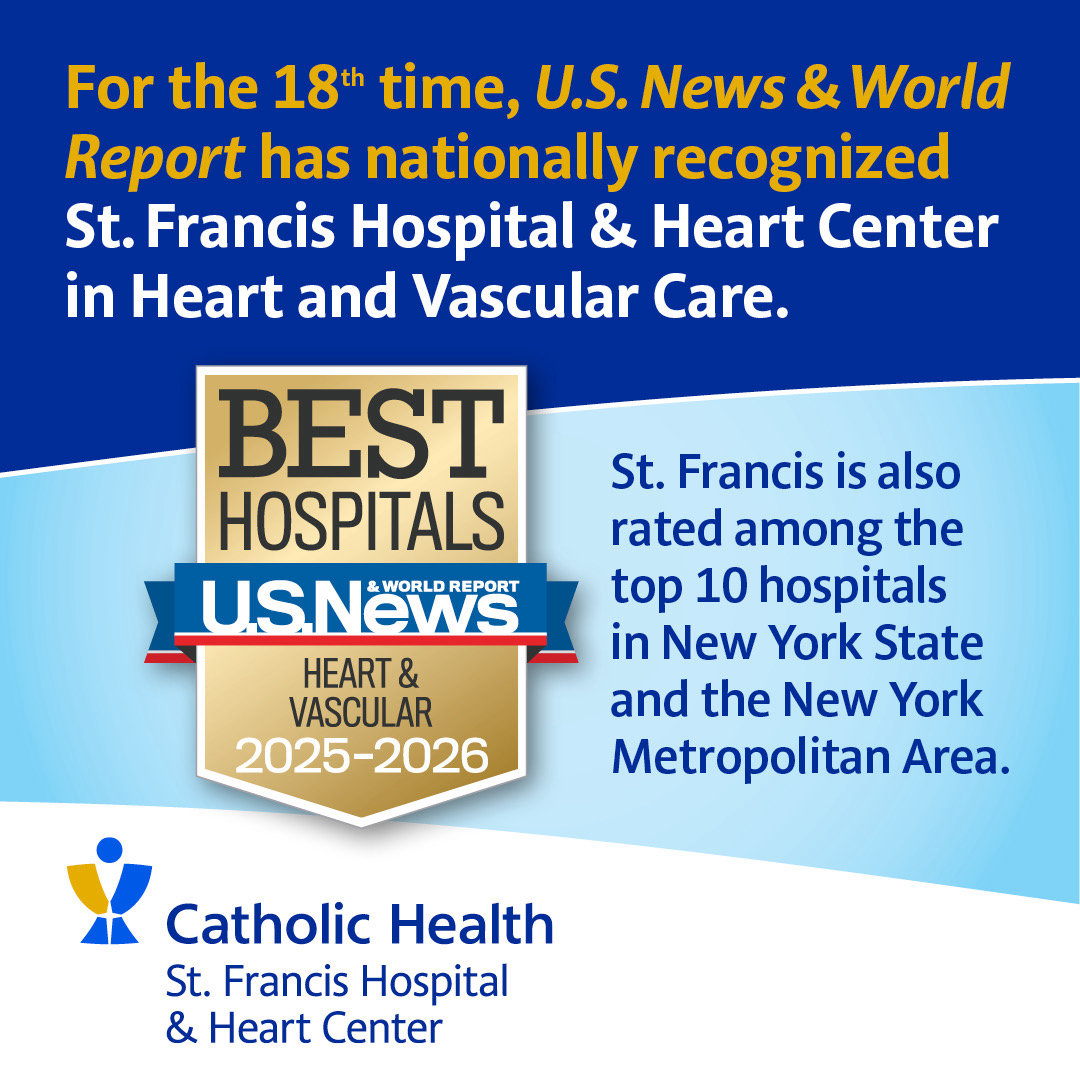 Catholic Health (@chs_li) on Twitter photo For the 18th time, U.S. News & World Report has nationally recognized <a href="/StFrancis_LI/">St. Francis Hospital & Heart Center</a> in Heart and Vascular Care. St. Francis is also rated among the top 10 hospitals in New York State and the New York Metropolitan Area.
Learn more: bit.ly/4mx6wMz For the 18th time, U.S. News & World Report has nationally recognized <a href="/StFrancis_LI/">St. Francis Hospital & Heart Center</a> in Heart and Vascular Care. St. Francis is also rated among the top 10 hospitals in New York State and the New York Metropolitan Area.
Learn more: bit.ly/4mx6wMz