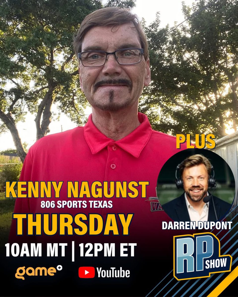 The Rod Pedersen Show (@rodpedersenshow) on Twitter photo π Football talk. Baseball buzz. Bold takes.
Β
On todayβs #RPShow:
βοΈ NFL headlines
βοΈ CFL Week 9 breakdown
βοΈ Blue Jays & MLB trade deadline
ποΈ Guest: Kenny Nagunst (806 Sports Texas)
Β
πΊ Watch on <a href="/GamePlusNetwork/">Game+ Network</a>
π² Stream: youtube.com/live/eNOmuiaaMβ¦
π 10AM MT | 12PM ET π Football talk. Baseball buzz. Bold takes.
Β
On todayβs #RPShow:
βοΈ NFL headlines
βοΈ CFL Week 9 breakdown
βοΈ Blue Jays & MLB trade deadline
ποΈ Guest: Kenny Nagunst (806 Sports Texas)
Β
πΊ Watch on <a href="/GamePlusNetwork/">Game+ Network</a>
π² Stream: youtube.com/live/eNOmuiaaMβ¦
π 10AM MT | 12PM ET