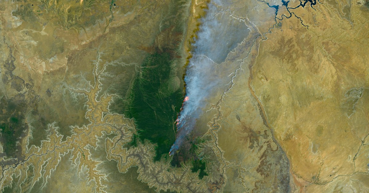 AI_Stef78's tweet photo. Les fumées de l' #incendie de Saddle Wilderness Moutain commencent à réapparaître. L'image couleur date d'hier et est un post-traitement des données @CopernicusEU  du #satellite #Sentinel2 https://t.co/c3okNrRIx7