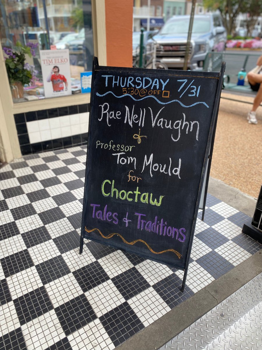 SquareBooks's tweet image. TODAY! We'll see you 5:30 at Off Square Books with Rae Nell Vaughn and Tom Mould for Choctaw Tales and Choctaw Traditions! 

#AuthorEvents #MeetTheAuthor #SignedBooks #OxfordMS