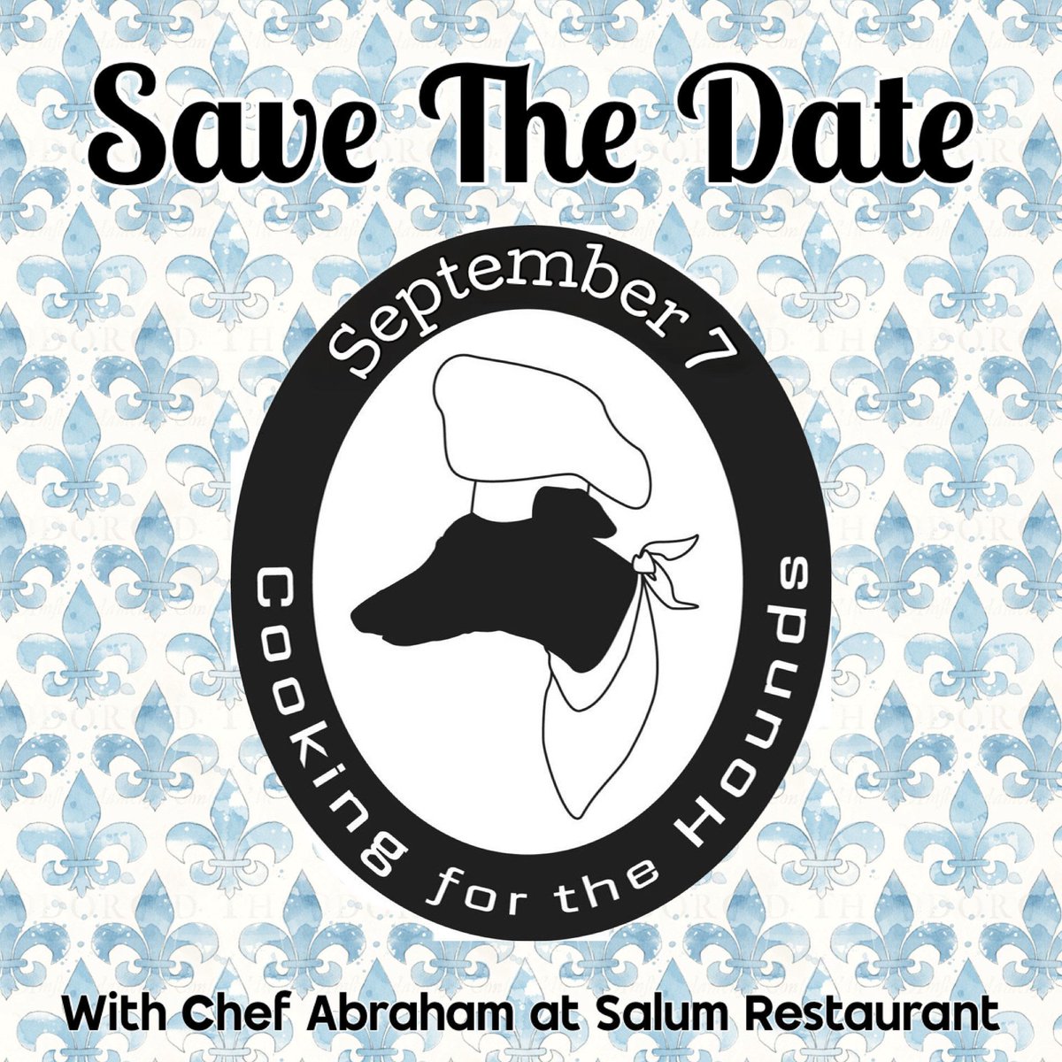Have you marked  your calendars yet? Cooking for the Hounds is back on Sunday, September 7th. Chef Abraham at Salum Restaurant in Dallas will demonstrate and serve us a fabulous French feast. More details and ticket info coming soon.

#Greyhounds #SalumRestaurant #DallasEvents
