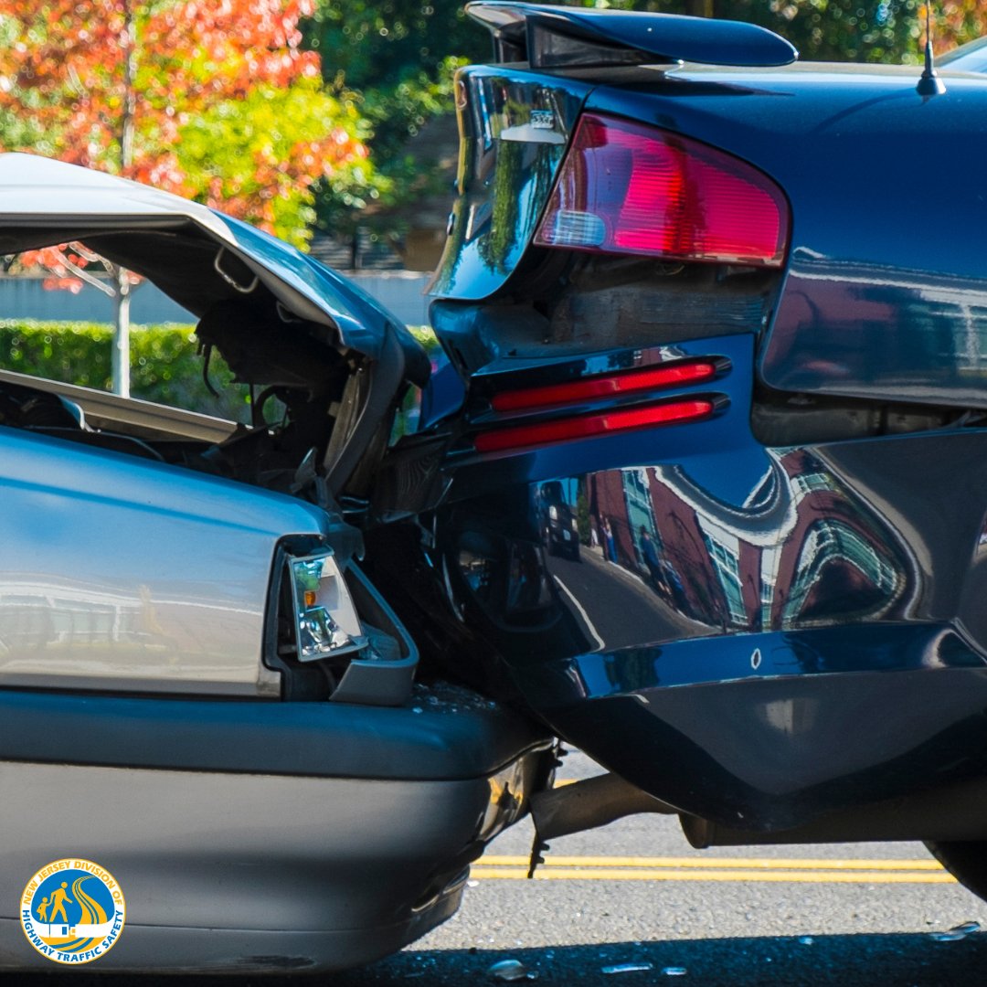 Rear-end crashes are the most common type of crash in New Jersey. With July firmly in the rear view, remember to slow down, don’t be distracted, and keep a safe following distance. Don't end the month rear-ending someone else. #SpeedingSlowsYouDown #JustDrive