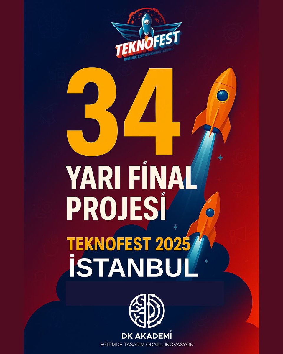 dincka's tweet photo. 🚀 34 Yarı Final Projesi ile Teknofest 2025 İstanbul’dayız!
DK Akademi danışmanlığında; inovasyon kültürüyle donattığımız, 14 farklı kurumdan 34 proje yarı finale yükseldi! 
📩 Birlikte üretmek, birlikte başarmak için 2026 sürecinde yerinizi şimdiden ayırtın.
#teknofest https://t.co/FxOfJYZaU7