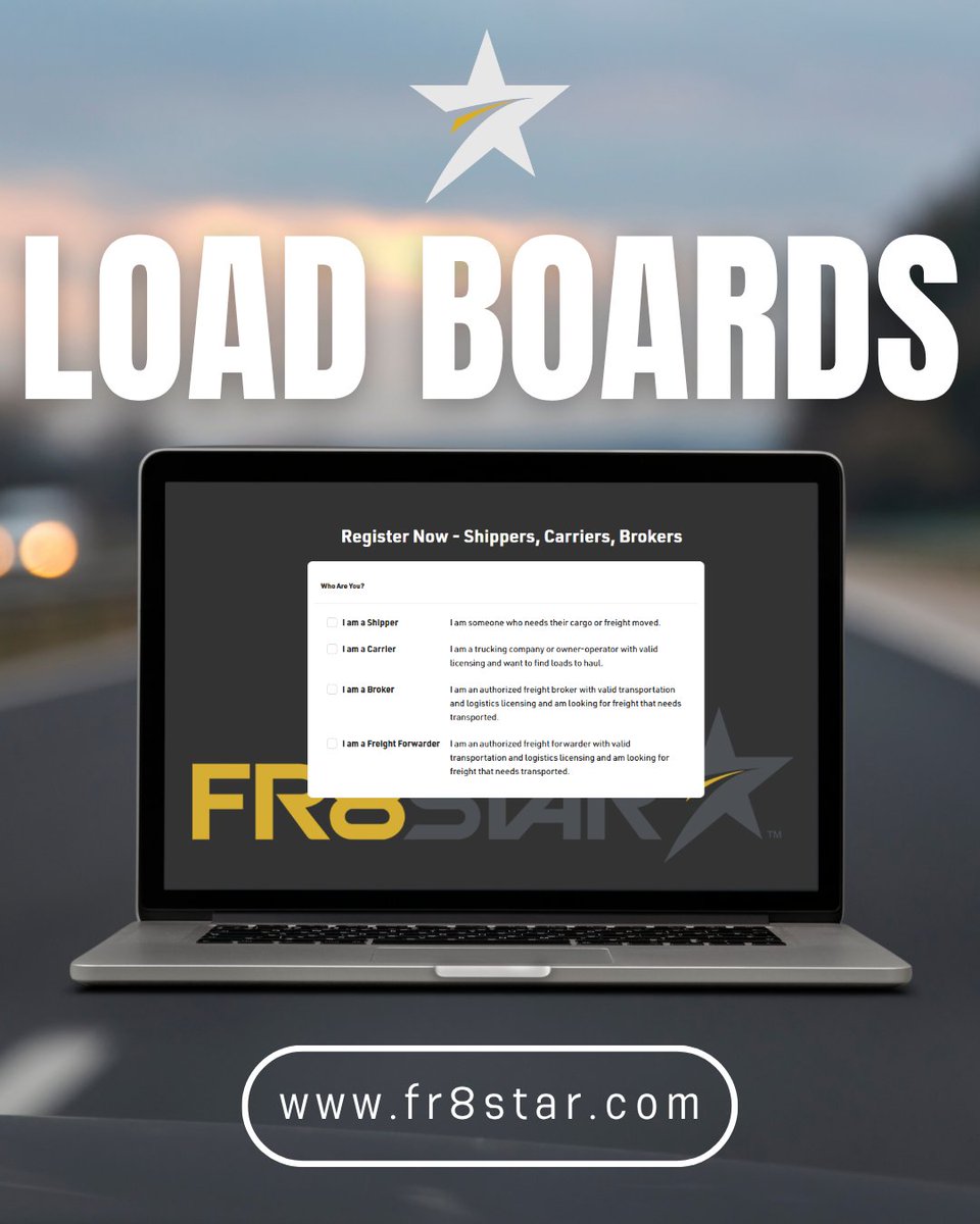 TheFR8Star's tweet image. Find Loads &amp;amp; Customers With #FR8Star Load Boards📲

Enter bids &amp;amp; quickly locate loads for customers in need of heavy hauling today! Get started with the link below! 👇
🔗 ow.ly/rOn150WwYXJ

#LoadBoards #HeavyHaul #FindALoad #FR8Star