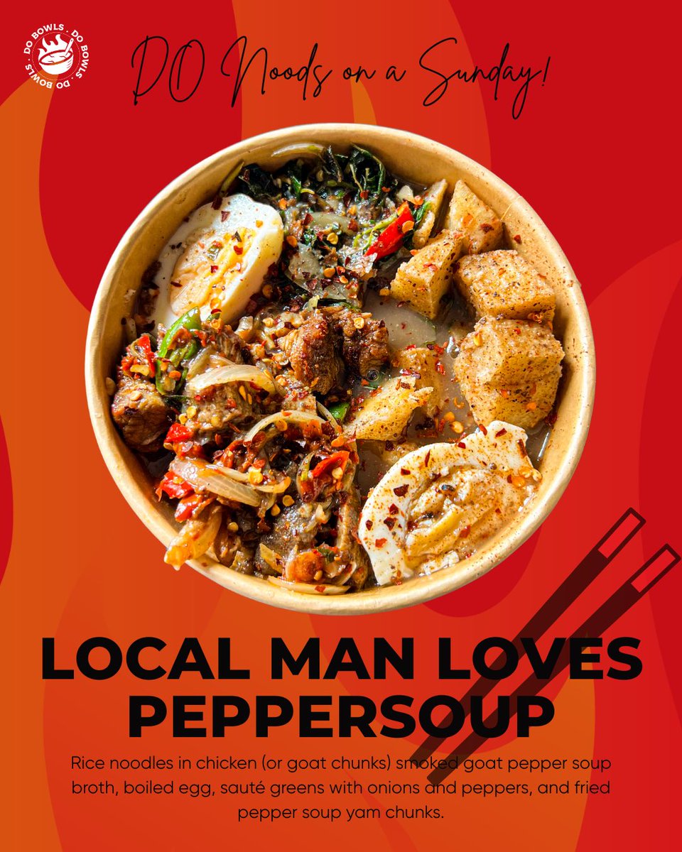 The Full DO Ramen Line Up 🍜🔥

Here’s the menu. Here’s your sign.
Every bowl was made to slap 
You like it peppery, creamy, coconutty, or with that suya heat? We’ve got your flavor.

Pick your fighter, tell your friends and come hungry.

📍La Taverna – 48 Balarabe Musa Crescent,