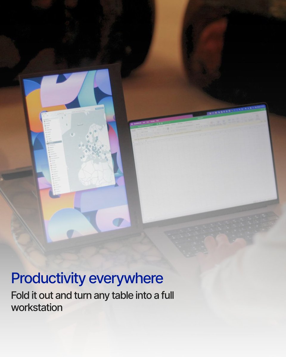 Aura_displays's tweet photo. Work doesn’t stop, and neither should you.
🧳 Dual screens. Slim build. Full focus—anywhere.
The Dual Boost 15.6” Pro Max makes productivity portable.

#dualmonitor #remoteworksetup #workfromanywhere #techgear https://t.co/42W9ZdjQfy