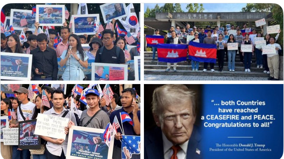 AnNa_Camarmy's tweet photo. After the ceasefire between Cambodia and Thailand, about 500 Cambodian communities in Korea, Japan and Malaysia gathered to thank the US president.

STOP SPREADING MISINFORMATION 

#ThailandStopFakeNews
#ExposeThailandLies https://t.co/UZp3QgbM0Z