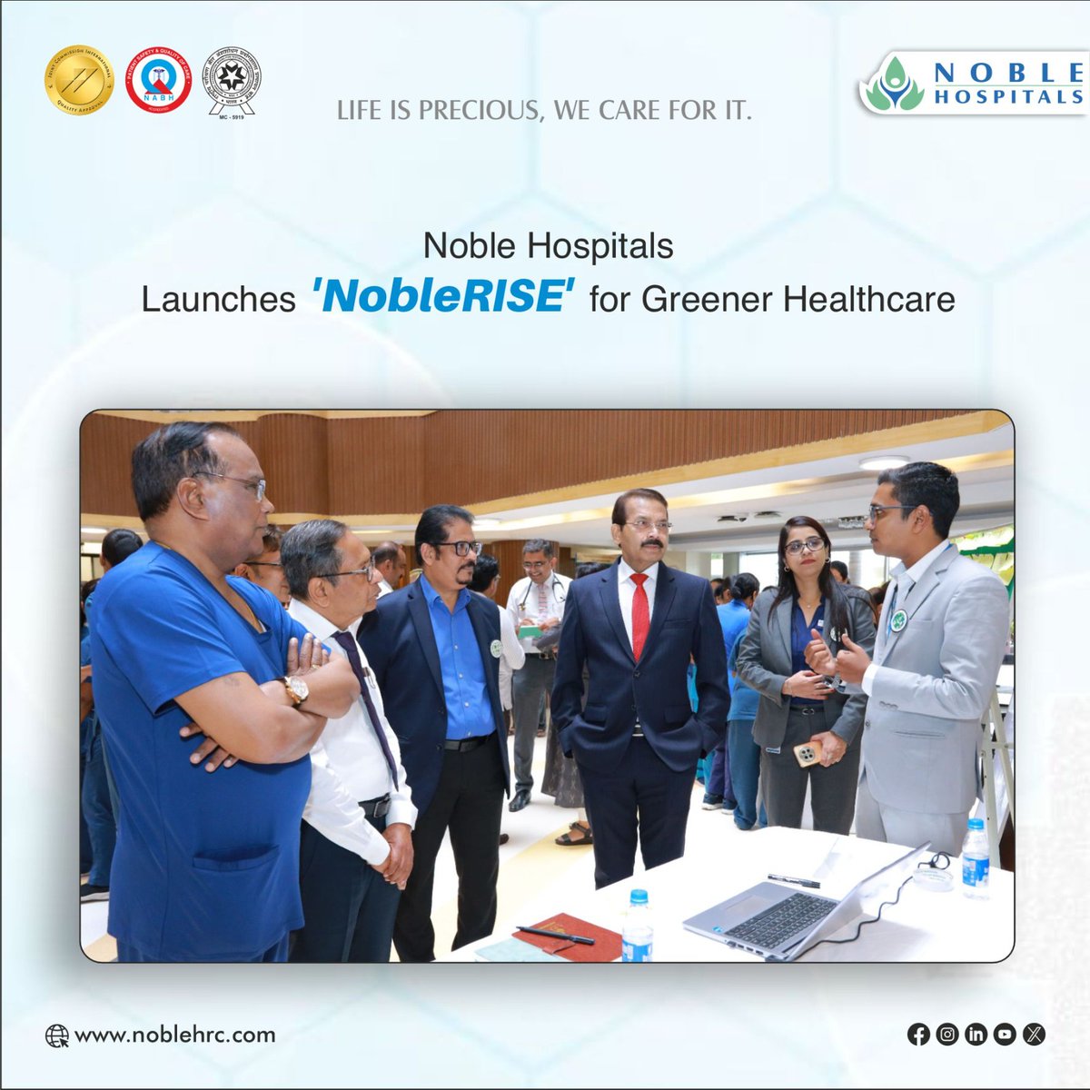 Noble Hospitals Pune launches #NobleRISE a sustainability initiative to integrate environmental responsibility into healthcare delivery. 
From reusable cups to greener materials, we’re building a healthier future for patients and the planet. 
#GreenHealthcare #NobleTurns18