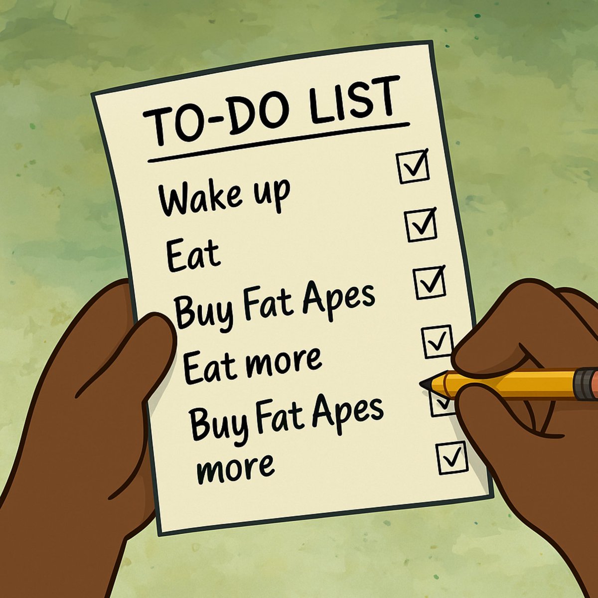 Gm fatties say it back! 

Fat apes follow fat apes! Lets build. 

No matter what rarity each fattie gets you a piece of cook. 

Delisted private GC tomorrow.