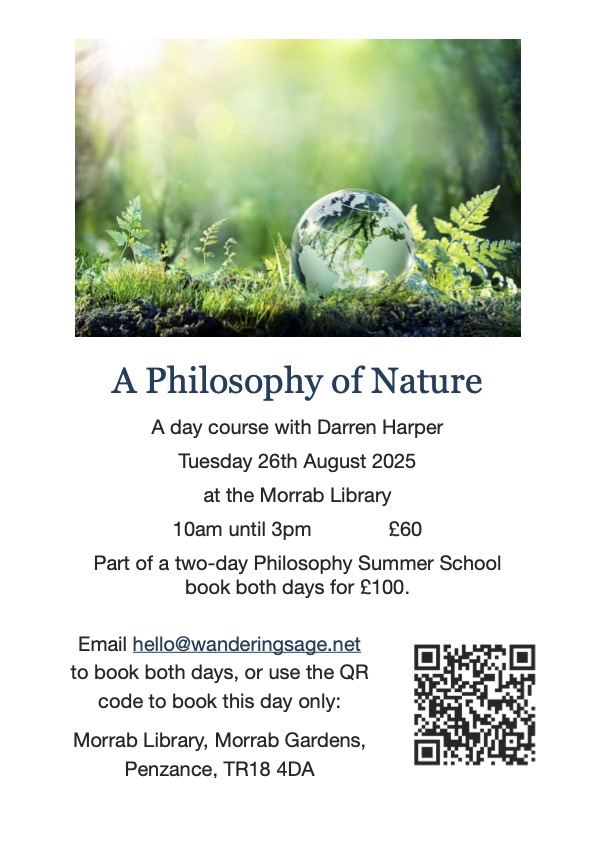 Darren Harper will be returning to the library to run a two-day Philosophy Summer School this August covering  "A Philosophy of Nature"  &amp; "Stoicism and the Tranquil Mind" More info &amp; booking here: bit.ly/41cKuGs &amp; bit.ly/459jRDp