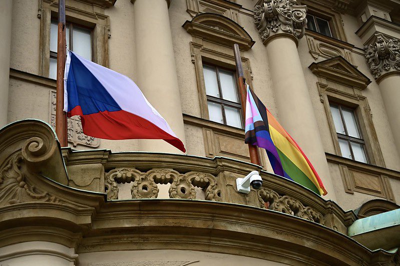 Jan Lipavský (@janlipavsky) on Twitter photo 🏳️🌈 Equal rights, dignity, and respect should be self-evident.
As in previous yer, the rainbow flag flies again above the <a href="/CzechMFA/">Czech Ministry of Foreign Affairs</a> building as a symbol of our support for #PraguePride and solidarity with the #LGBT+ community.
Human rights are universal and indivisible. 🏳️🌈 Equal rights, dignity, and respect should be self-evident.
As in previous yer, the rainbow flag flies again above the <a href="/CzechMFA/">Czech Ministry of Foreign Affairs</a> building as a symbol of our support for #PraguePride and solidarity with the #LGBT+ community.
Human rights are universal and indivisible.