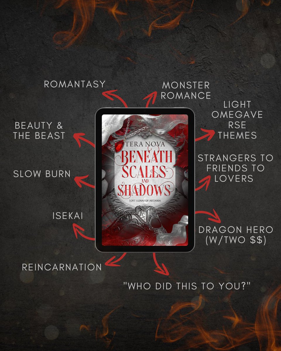 bookishbb's tweet image. She died in one world… and woke up in the arms of a dragon king in another.
Beneath Scales &amp;amp; Shadows by @authorteranova is a fantasy romance full of scales, prophecy, and slow-burn tension that builds until it blazes.
Thanks so much @literaryinspired for the early read 🐉