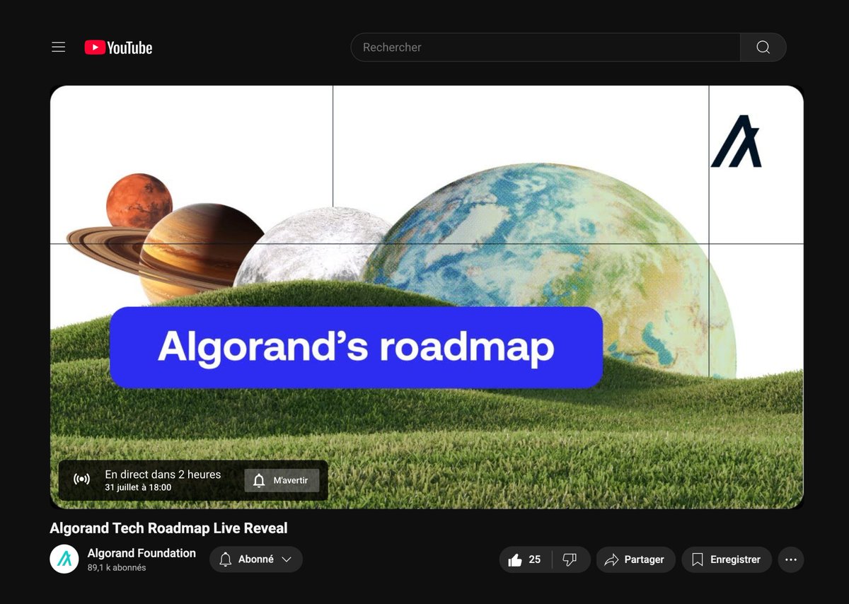 Algorand France (@algorandfr) on Twitter photo H-2 avant le live dévoilant la roadmap d'Algorand ! 🔥
👉 Pour y assister, rendez-vous en direct sur le compte X de la <a href="/AlgoFoundation/">Algorand Foundation</a> à partir de 18h (heure de France métropolitaine), ou sur leur chaîne YouTube H-2 avant le live dévoilant la roadmap d'Algorand ! 🔥
👉 Pour y assister, rendez-vous en direct sur le compte X de la <a href="/AlgoFoundation/">Algorand Foundation</a> à partir de 18h (heure de France métropolitaine), ou sur leur chaîne YouTube