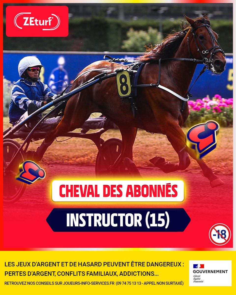Un cheval pour 𝗴𝗮𝗴𝗻𝗲𝗿 𝗱𝗲𝘀 𝗯𝗼𝗻𝘂𝘀 𝘁𝘂𝗿𝗳 ! 🎁

Selon sa place dans la R1C4, il y aura : 
1ère place = 5x10€
2ème place = 4x10€
3ème place = 3x10€

Pour participer :
👉 Follow <a href="/ZEturfFr/">ZEturf 🔞</a>
❤ Likez &amp; RT ce post
🗨 Commentez avec votre login
🍀 TAS 02/08