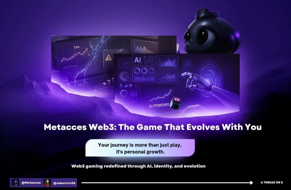 Jokerrrrr02's tweet image. What if your favorite game actually knew you?
Not just your level but your growth, your mindset, your evolution.
That’s the idea behind @Metacces.
A Web3 world where your AI grows with you,
your identity has DNA,
and your journey actually means something.
#ThreadChallenge…