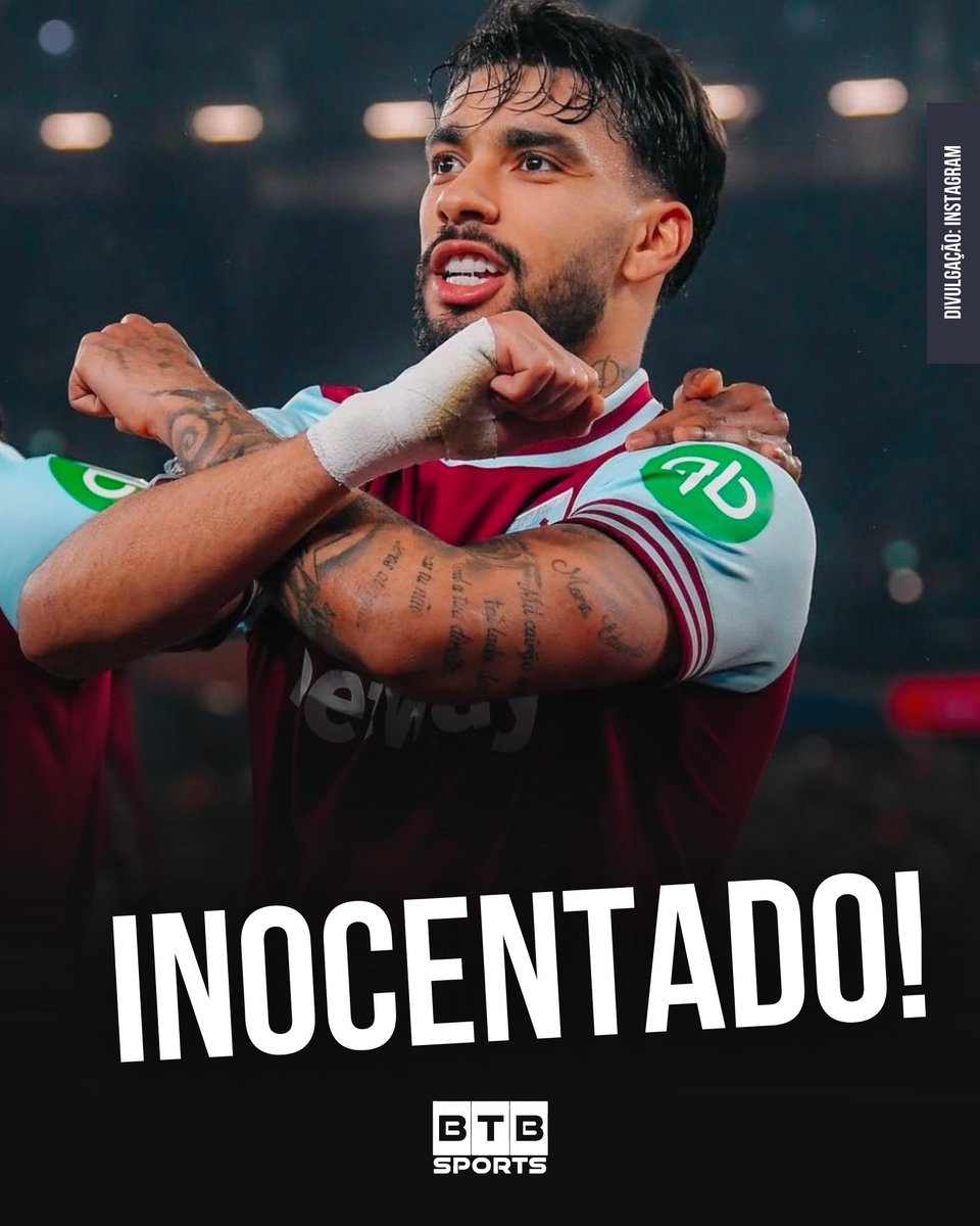 🚨OFICIAL!🚨

Lucas Paquetá foi absolvido da acusação de envolvimento em manipulação de apostas esportivas. O resultado da investigação e do julgamento confirmou que o jogador não cometeu nenhuma infração.

A informação foi confirmada pelo West Ham.

🗞️ GE | Cahê Mota