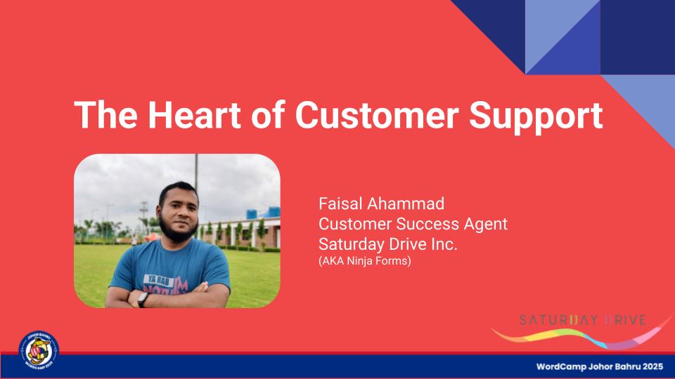 Faisal Ahammad | @NinjaForms 🥷 (@faisalahammadwp) on Twitter photo It was an amazing experience to speak about "The Heart of Customer Support" at <a href="/WP_JohorBahru/">WordCamp Johor Bahru</a> 2025 for the first time in my life. It was quite challenging since I don’t use a script when creating content, but I managed to complete my session, and it was very engaging.
Thank you It was an amazing experience to speak about "The Heart of Customer Support" at <a href="/WP_JohorBahru/">WordCamp Johor Bahru</a> 2025 for the first time in my life. It was quite challenging since I don’t use a script when creating content, but I managed to complete my session, and it was very engaging.
Thank you