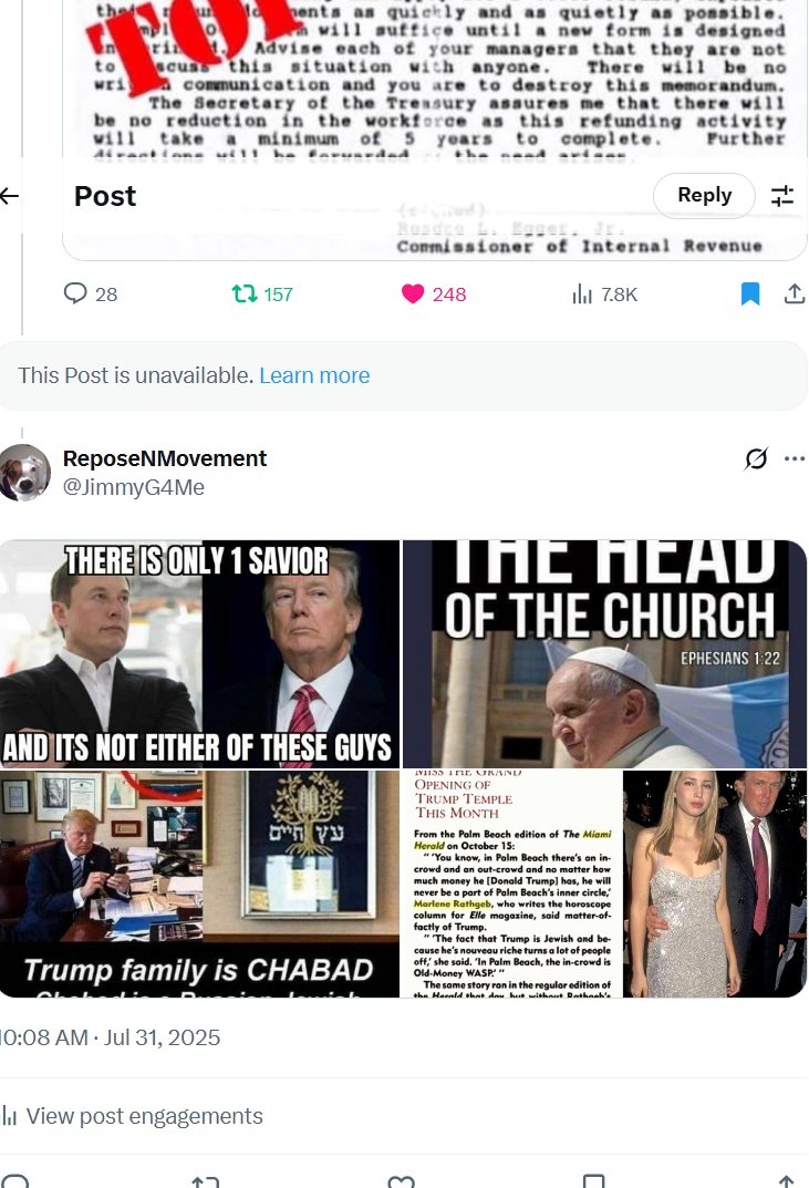 JimmyG4Me's tweet image. hey looky here cory, not only shadow banned but blocked when replying to ur post. shows ur post as unavailable. lmao. over the target again eh. tick tock serpents. #JAMES55 BET #GLORY2JESUS WRATH N VENGEANCE COMING FOR THEM ALL. ALAS, JESUS COME Q THAT UP BOIS. @elonmusk WAZZUP?