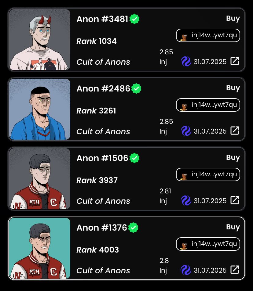 Wealthy Anon (@luna_pumping) on Twitter photo NFT season on @Injective is coming back!
Just swept 35 <a href="/xCultofAnons/">Cult of Anons</a> NFTs LFG! 😳
Are you sweeping too? NFT season on @Injective is coming back!
Just swept 35 <a href="/xCultofAnons/">Cult of Anons</a> NFTs LFG! 😳
Are you sweeping too?