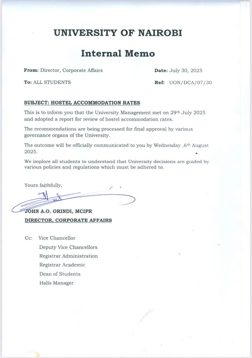 AdawoMolly33168's tweet photo. Big win for comrades
S/O to @edwinsifuna for pushing the agenda on hostel rates. Student voices are being heard & action is underway. #UoN #StudentPower #ComradesPower
#SifunaDelivers
#PerpertualTruth
#NotALie https://t.co/UxoqtXrDdY