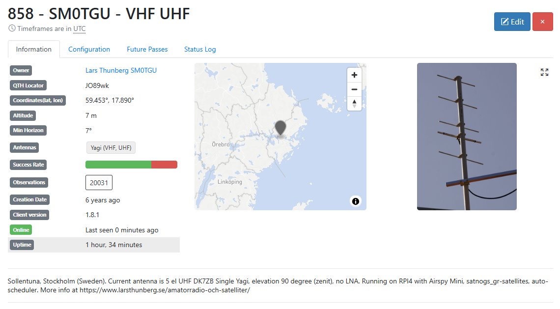My #satnogs station 858 now has over 20 000 observations since start. Most users are now scheduling satellites in the 400 - 401 MHz allocation.