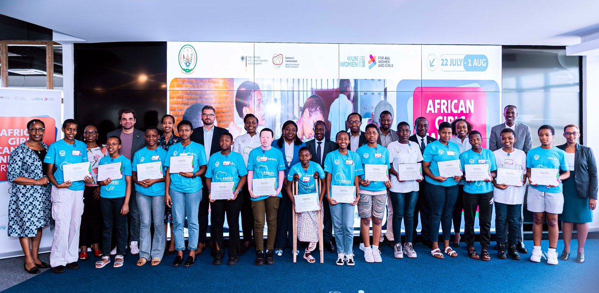 UN Women, in proud partnership with <a href="/RwandaICT/">Ministry of ICT and Innovation | Rwanda</a>, <a href="/RwandaGender/">Ministry of Gender & Family Promotion | Rwanda</a>, <a href="/Rwanda_Edu/">Ministry of Education | Rwanda</a>, is beyond thrilled to celebrate the successful close of the <a href="/AGCCIAfrica_1/">African Girls Can Code Initiative</a> bootcamp with 120 brilliant girls, a celebration of innovation &amp; transformation. Thanks to all our dedicated partners &amp;trainers🙏