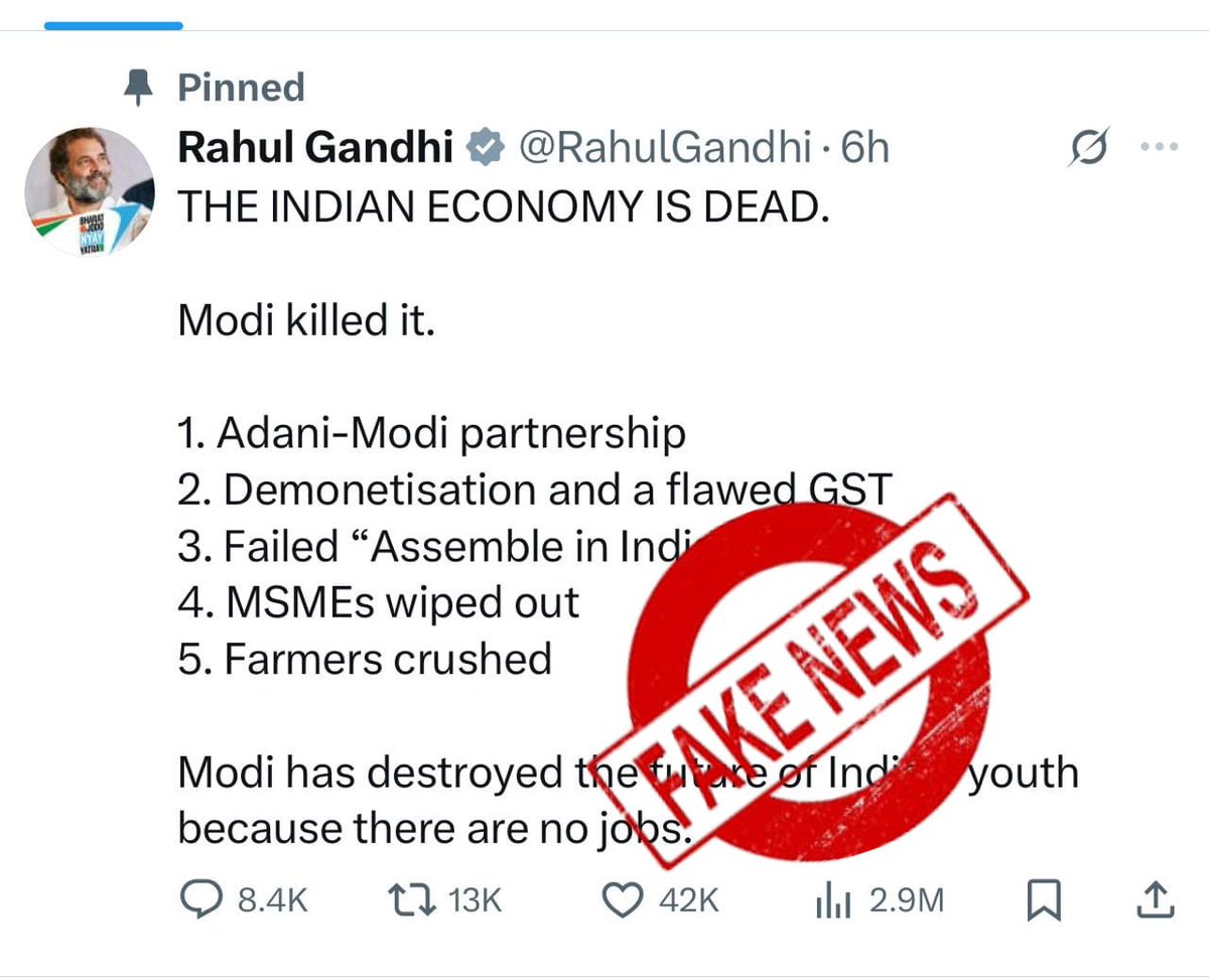 How you wish, <a href="/RahulGandhi/">Rahul Gandhi</a> 

But unlike your political career, India’s economy is not dead. It’s very much alive and throbbing.

From the Fragile Five under UPA to a Robust Five today - India’s economy is thriving like never before and heading  towards world’s 3rd largest..
