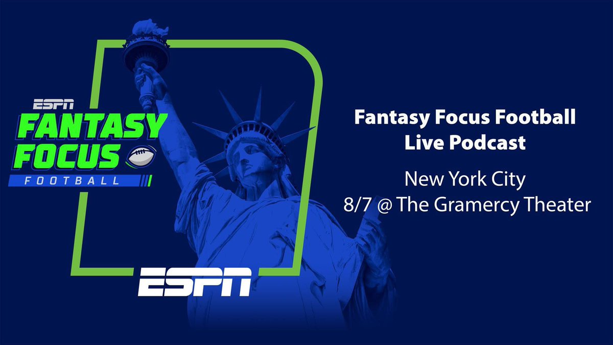 ESPN New York (@espnnewyork) on Twitter photo ESPN's <a href="/fantasyfocus/">Fantasy Focus Live</a> Football Crew is coming to the Big Apple on Thursday, August 7th!
The ESPN Fantasy Football Experts will dive deep into draft strategies and share their bold predictions LIVE at the Gramercy Theater in NYC on 23rd Street!
ENTER HERE: goodkarmabrands.com/espn-new-york-… ESPN's <a href="/fantasyfocus/">Fantasy Focus Live</a> Football Crew is coming to the Big Apple on Thursday, August 7th!
The ESPN Fantasy Football Experts will dive deep into draft strategies and share their bold predictions LIVE at the Gramercy Theater in NYC on 23rd Street!
ENTER HERE: goodkarmabrands.com/espn-new-york-…