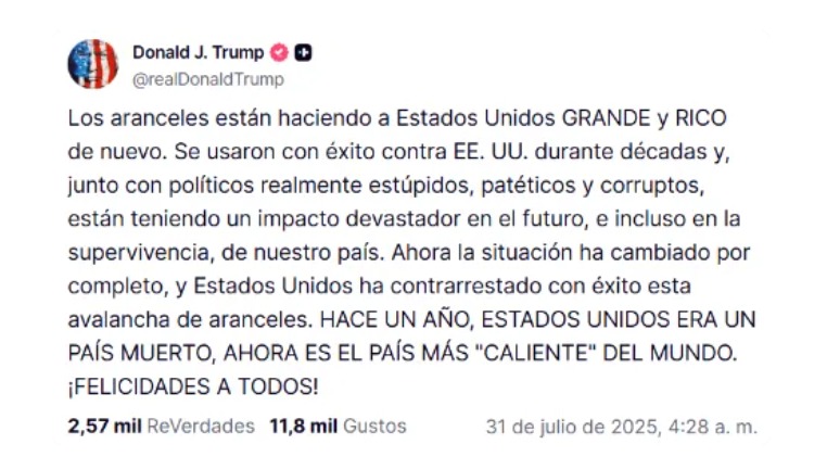 🇺🇸 Trump presume su legado económico: “Pasamos de ser un país muerto al más caliente del mundo”.
📈 Atribuye el éxito al fin de políticas “estúpidas y corruptas” y defiende su estrategia de aranceles.
#Trump #EEUU #Economía