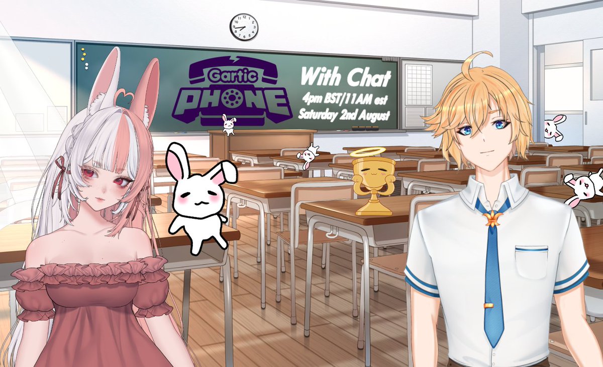 ArtoriPendragon's tweet photo. Gartic Phone collab with chat! This Saturday! don't be late come support your boy and @carottecakeVT as we fail art class! 

#VtuberUprisings #VtuberSupport #Artoripendragon #ENVtuber #Teampendragon #failedknight https://t.co/L6fVmgbdo4