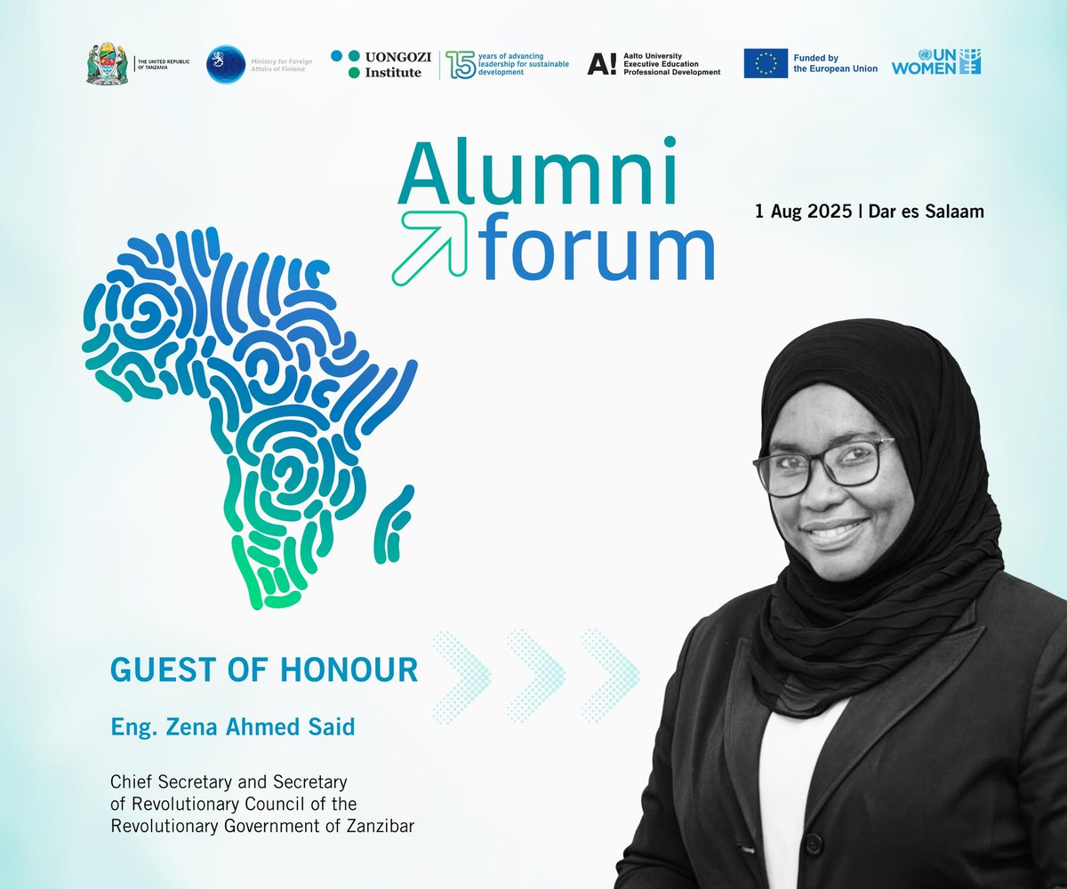 #UONGOZIAlumni2025 guest of honour: Eng. Zena Ahmed Said, Chief Secretary and Secretary of Revolutionary Council of the Revolutionary Government of Zanzibar.